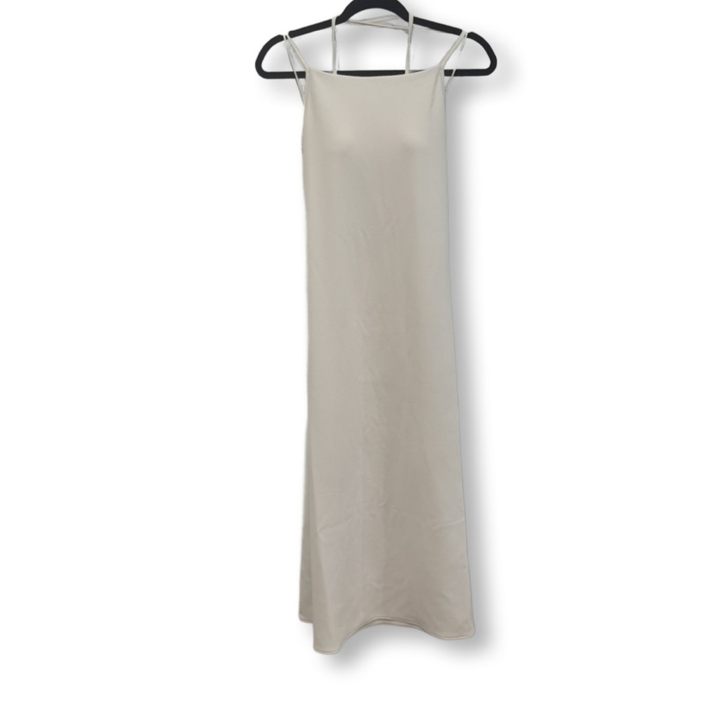 Uniqlo Crepe Jersey Bra Camisole Dress off white with Slip Lg